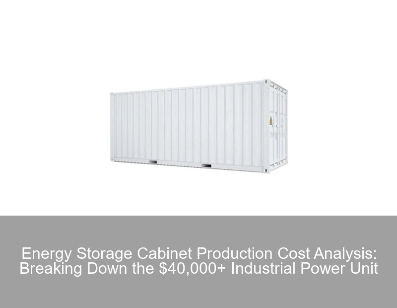Energy Storage Cabinet Production Cost Analysis: Breaking Down the $40,000+ Industrial Power Unit | Huijue Group