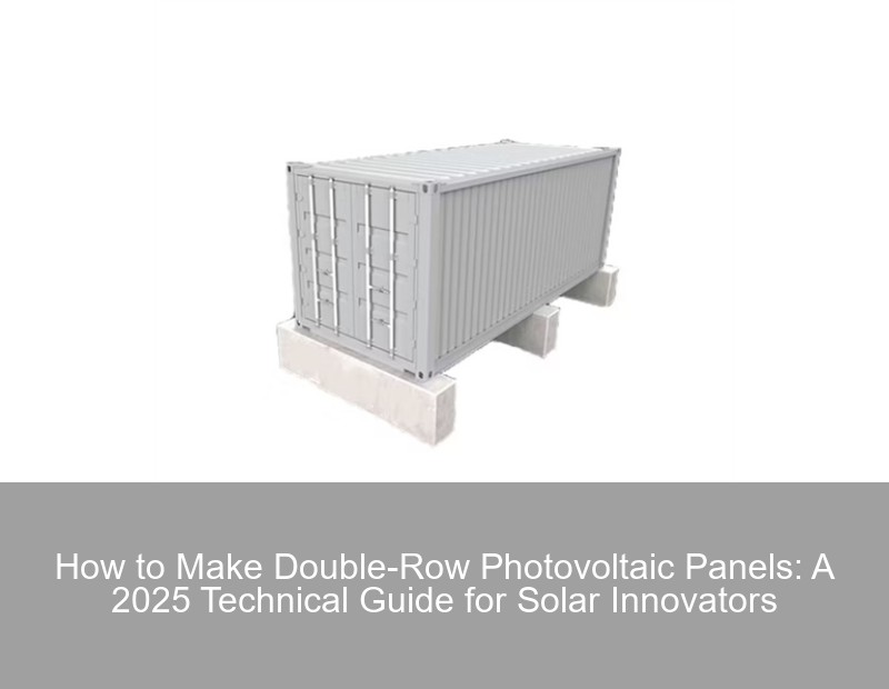 How to Make Double-Row Photovoltaic Panels: A 2025 Technical Guide for Solar Innovators | Huijue Group