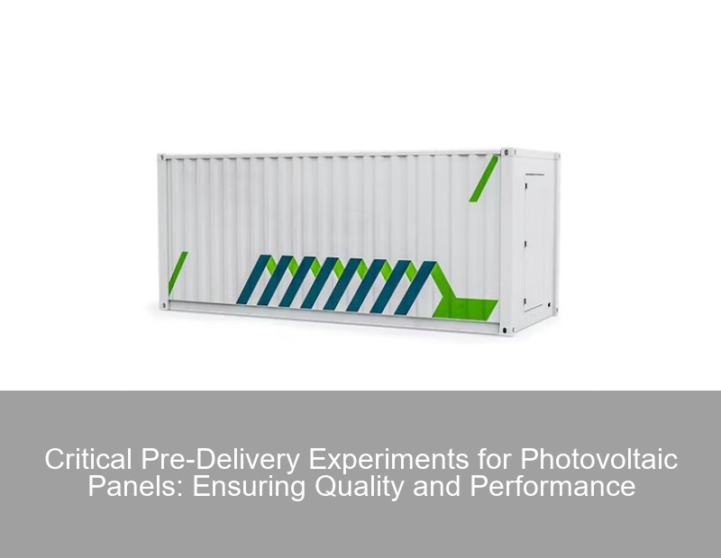 Critical Pre-Delivery Experiments for Photovoltaic Panels: Ensuring Quality and Performance